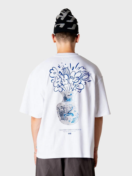 Woodbird WBBeam Ming T-Shirt White – model achterkant
