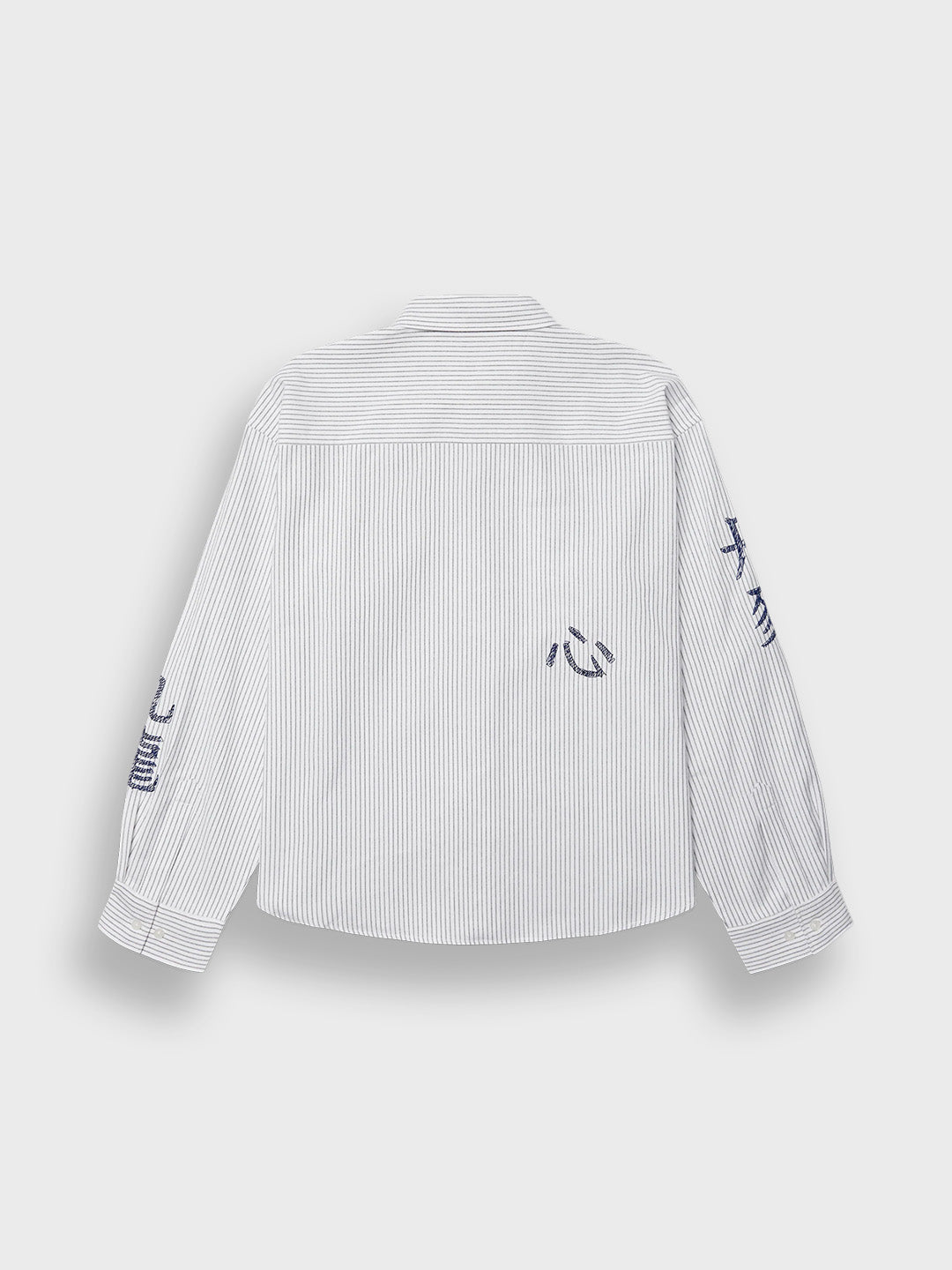 Woodbird WBXing Ox Writing Shirt White/Navy – productfoto achter