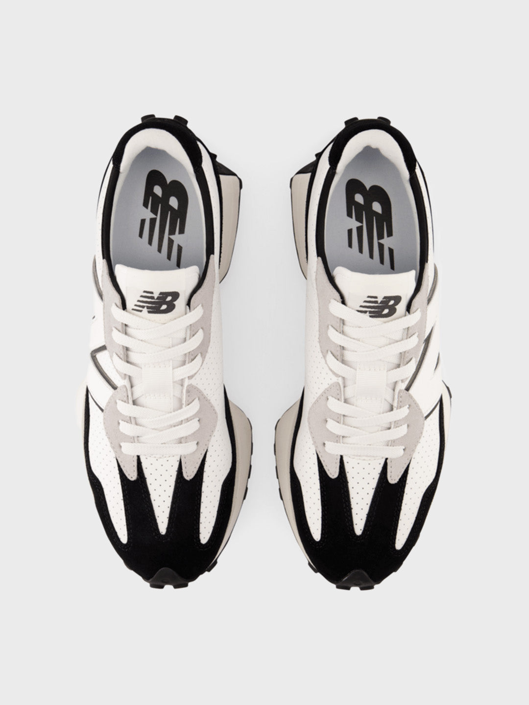 new balance 327 black white