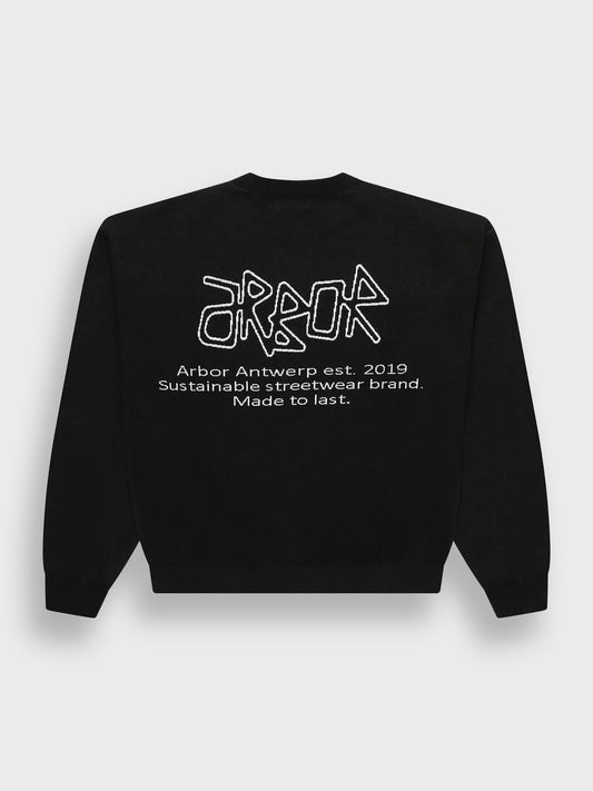 Arbor Antwerp Arbor Knitted Sweater Black - packshot achterkant