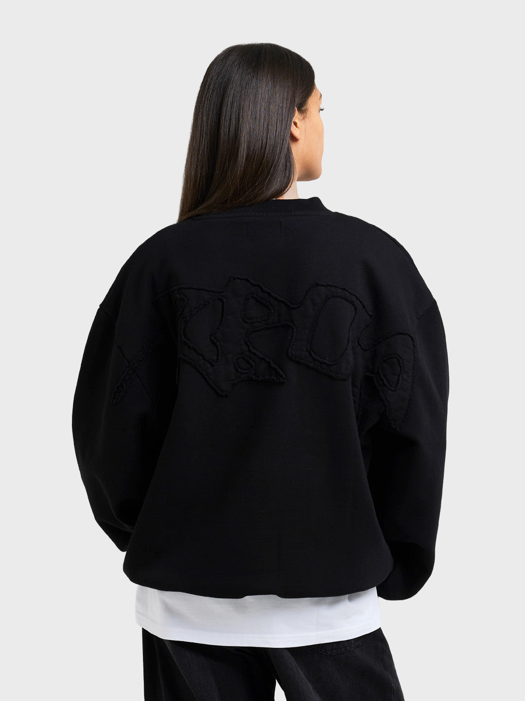 Arbor Antwerp Big Application Crewneck Sweater Black - achterkant
