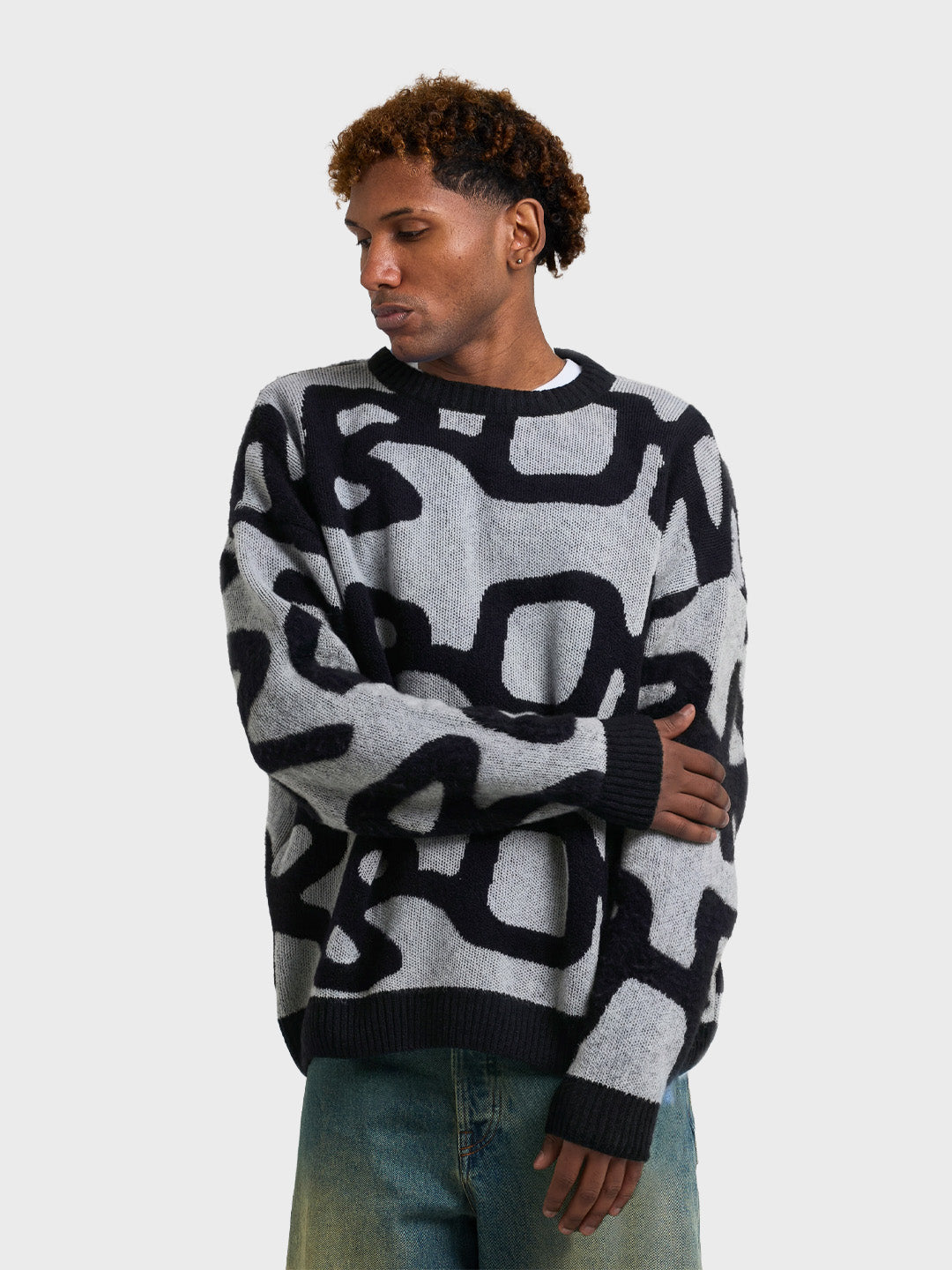 Arbor Antwerp Big Logo Knitted Sweater Black - voorkant