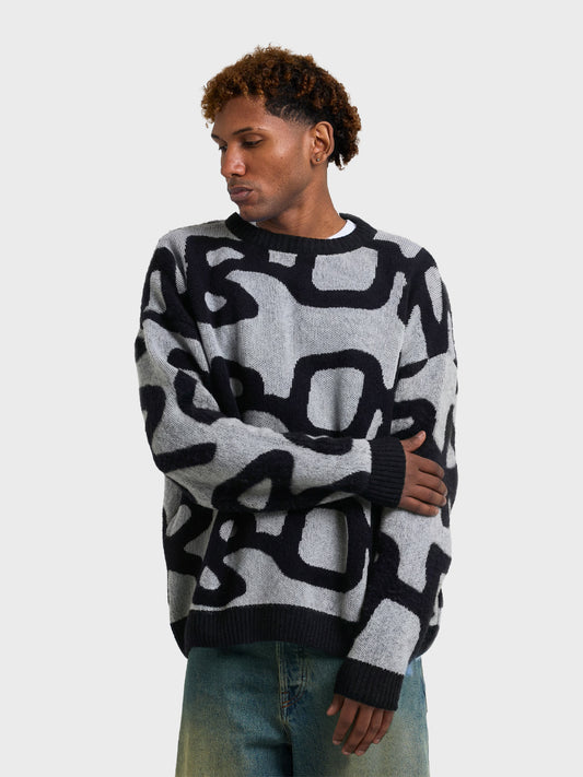 Arbor Antwerp Big Logo Knitted Sweater Black - voorkant