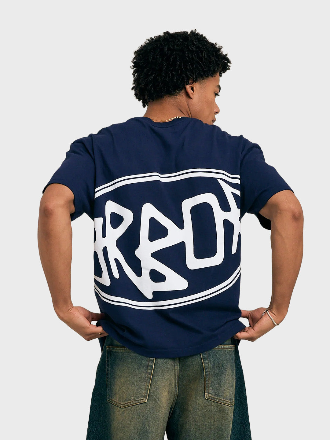 Arbor Antwerp Big Logo T-Shirt Navy model achterkant