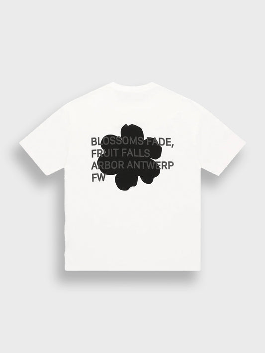 Arbor Antwerp Black Blossoms T-Shirt White - packshot achterkant