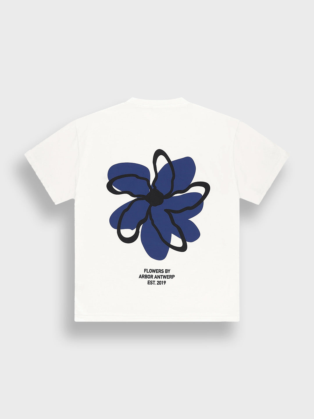 Achterkant Arbor Antwerp Blue Floral T-Shirt met bloemenprint