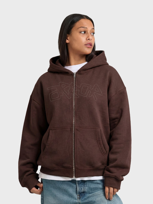Arbor Antwerp Dotline Arbor Zip Hoodie Brown - voorkant