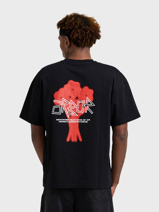 Arbor Antwerp Floral Bouquet T-Shirt Black - achterkant