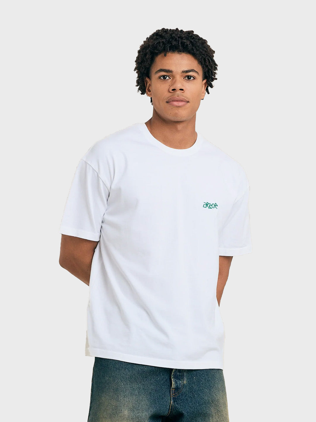 Arbor Antwerp Flower Oasis T-Shirt white green – model voorkant