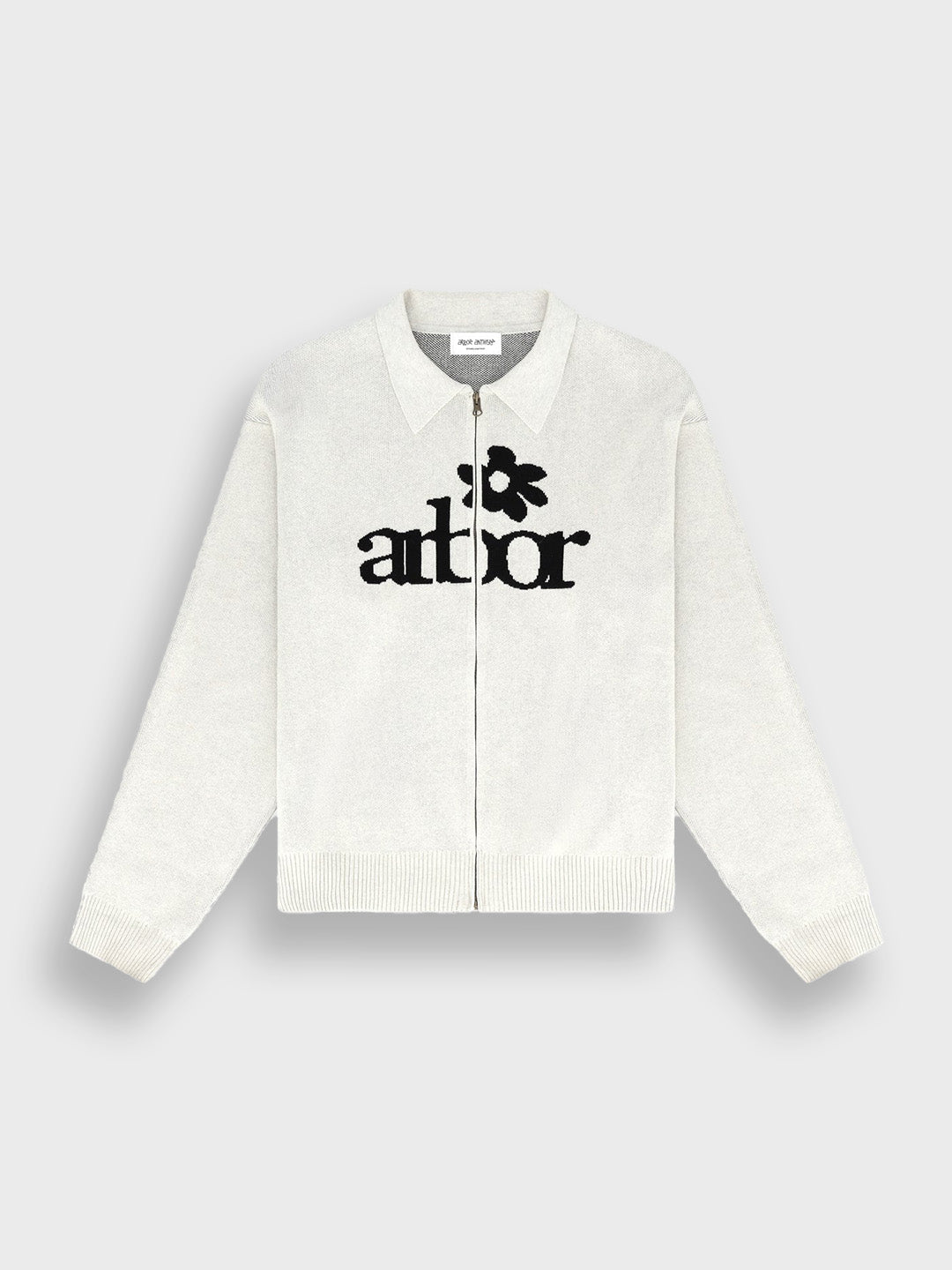 Arbor Antwerp Knitted Zip Polo Beige – product voorkant