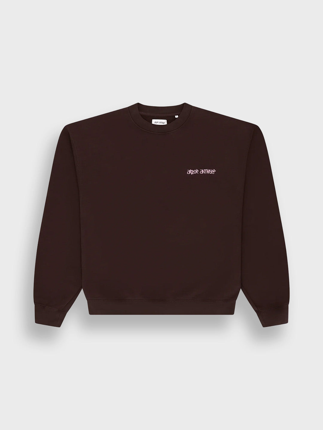 Arbor Antwerp Line Flower Crewneck Sweater Brown - productfoto voorkant