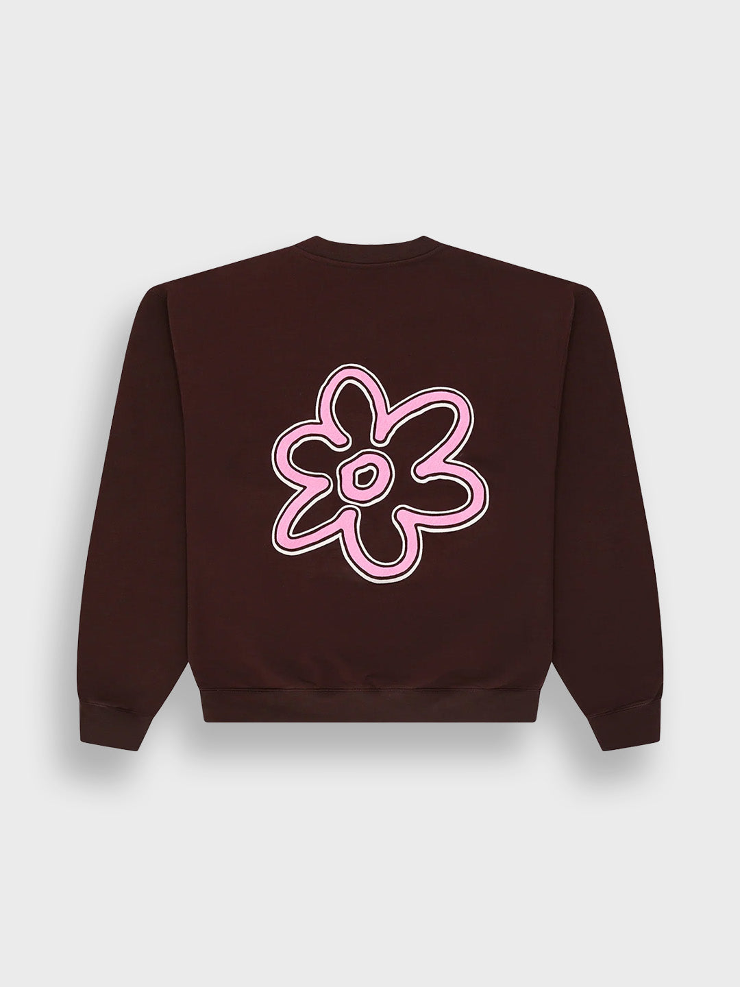 Arbor Antwerp Line Flower Crewneck Sweater Brown - productfoto achterkant