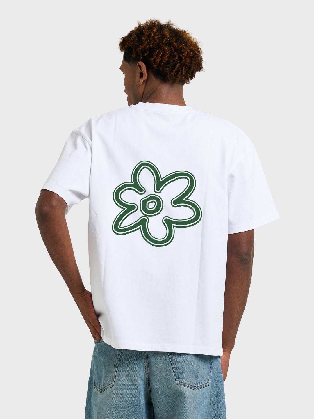 Arbor Antwerp Line Flower T-Shirt White - achterkant