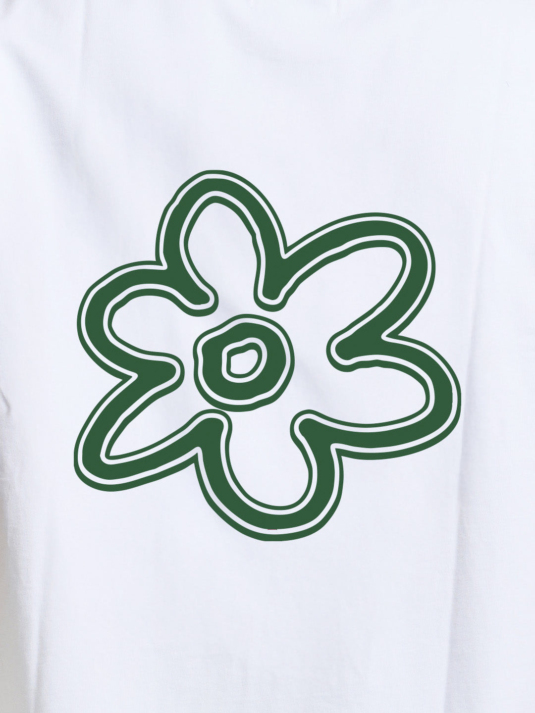 Arbor Antwerp Line Flower T-Shirt White - close-up achterkant