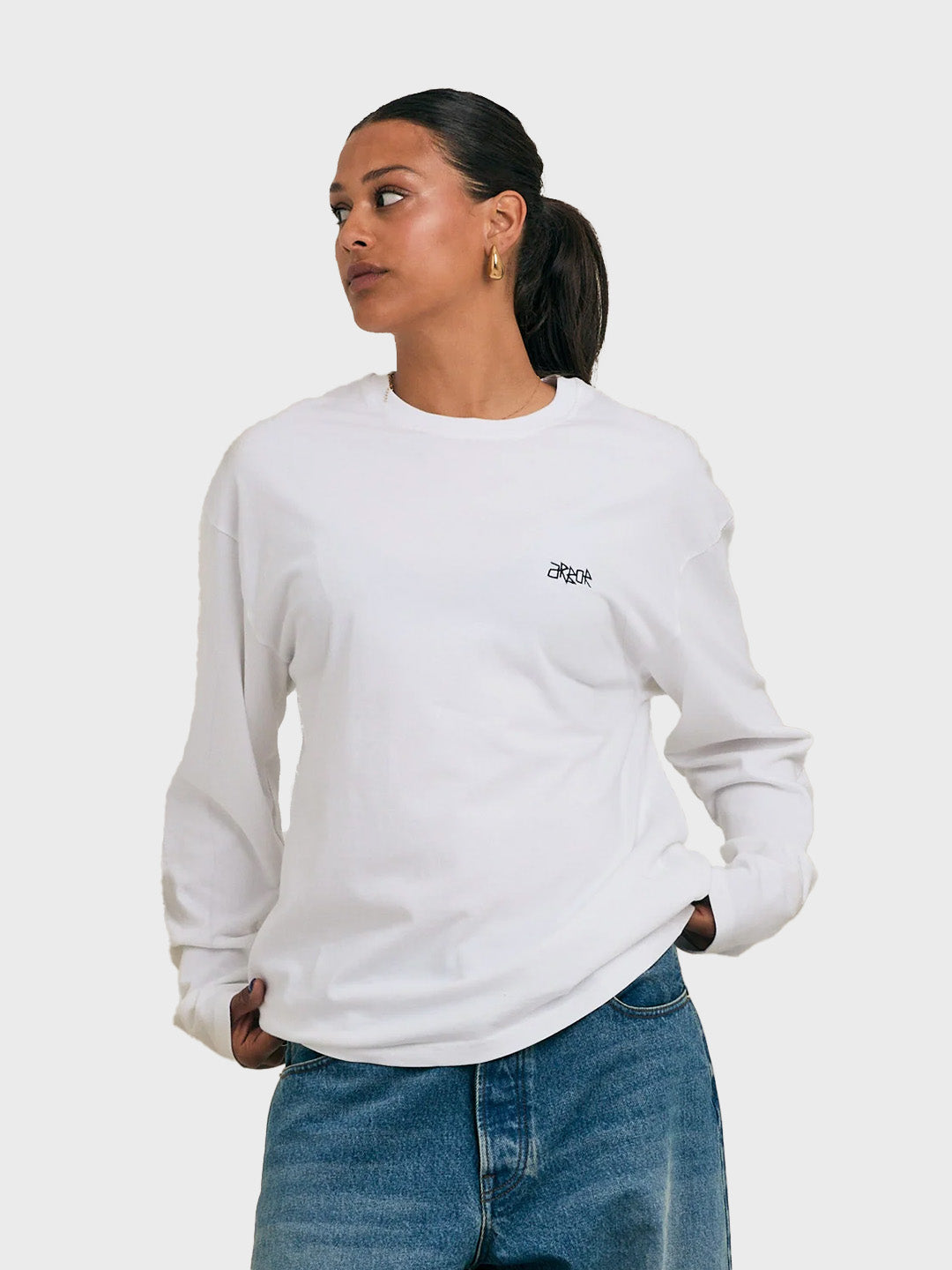 Arbor Antwerp Lotus Longsleeve white – model voorkant