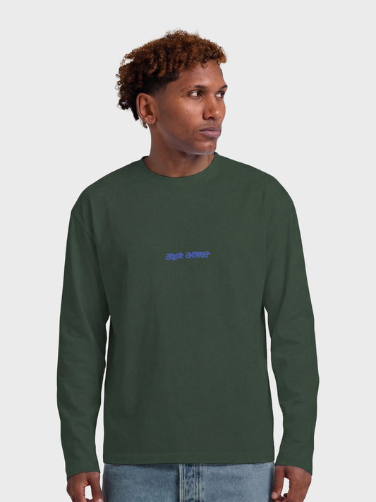 Arbor Antwerp Spray Outline Longsleeve Green – voorkant