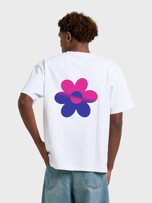 Arbor Antwerp Two-Tone Flower T-Shirt White - achterkant