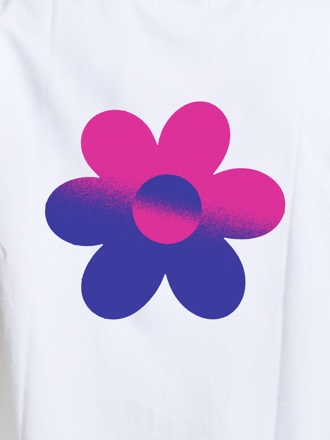 Arbor Antwerp Two-Tone Flower T-Shirt White - close-up achterkant