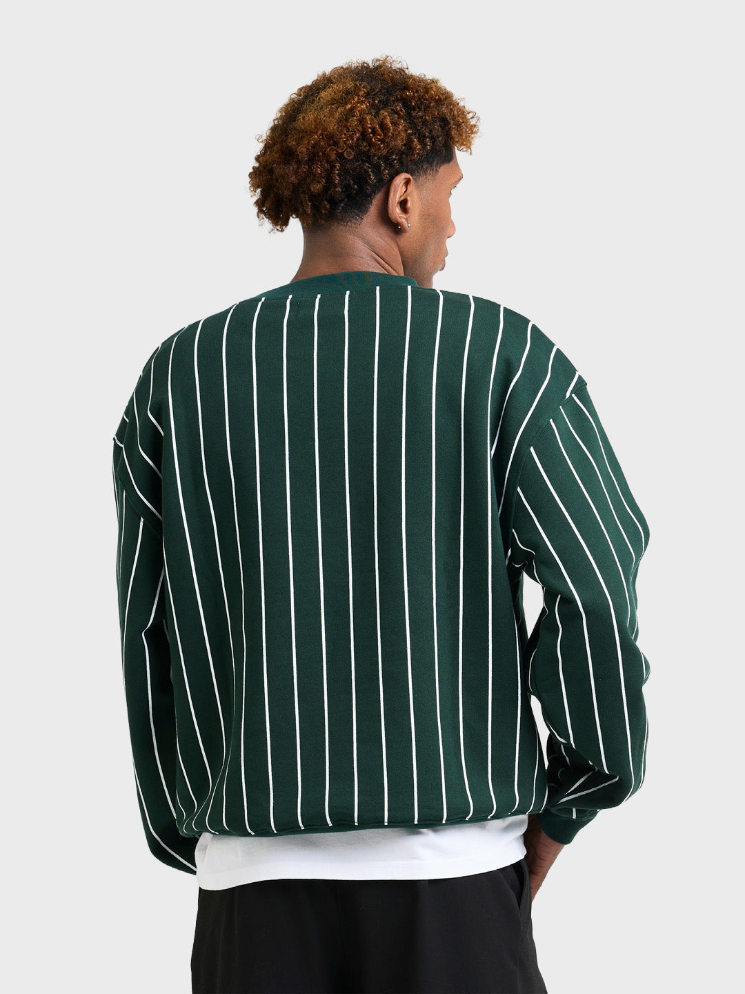 Arbor Antwerp Vertical Lines Crewneck Sweater Green - achterkant