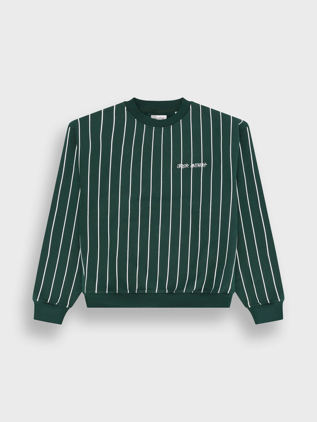 Arbor Antwerp Vertical Lines Crewneck Sweater Green - productfoto voorkant