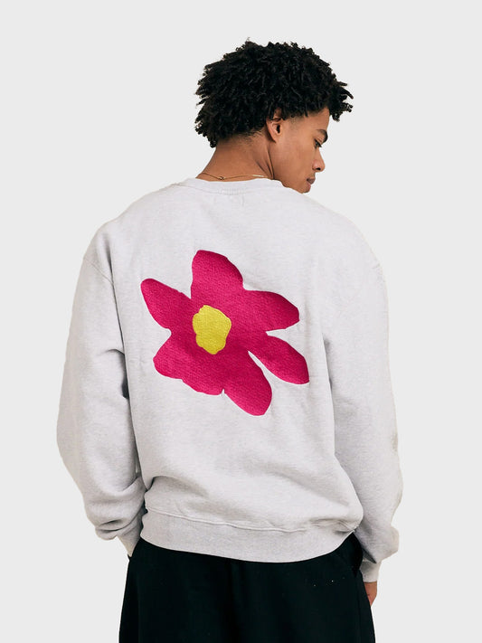 Arbor Antwerp Violet Crewneck Sweater grey – model achterkant