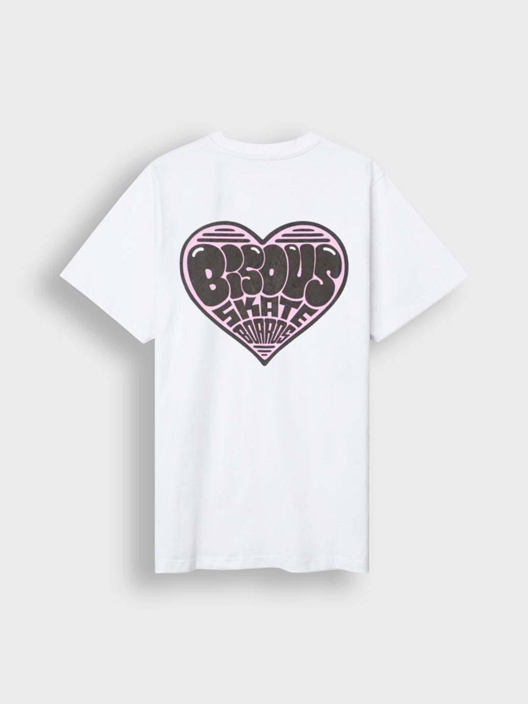 bisous skateboards heart t-shirt white - back - Reloadstore