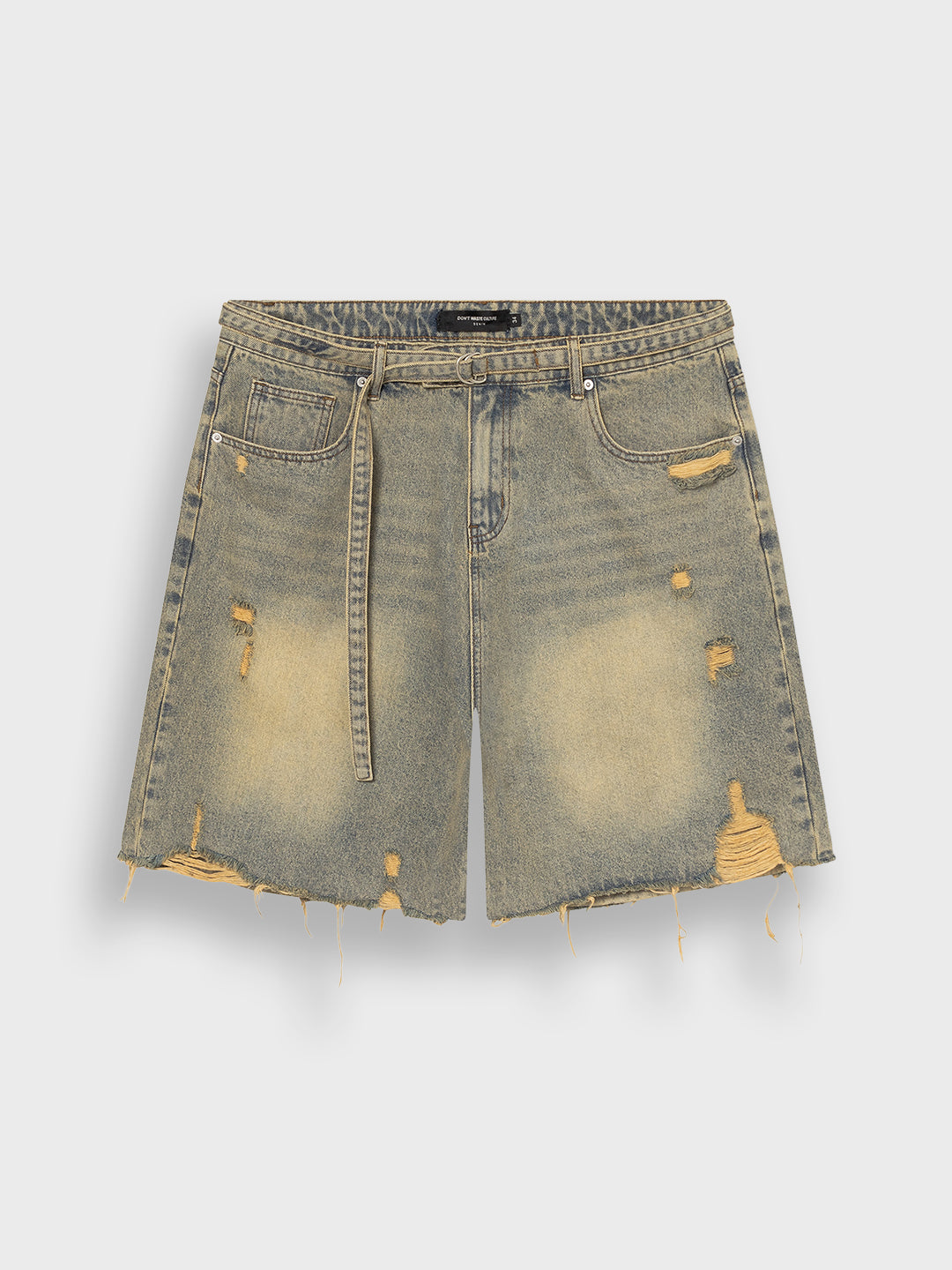 Don't Waste Culture Gaellor Denim Shorts Pale Blue - voorkant