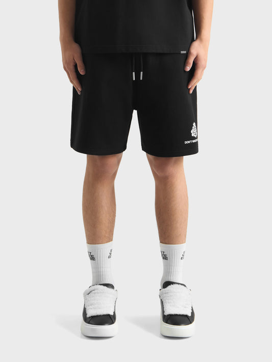 Don't Waste Culture Renaya Shorts Black - voorkant model