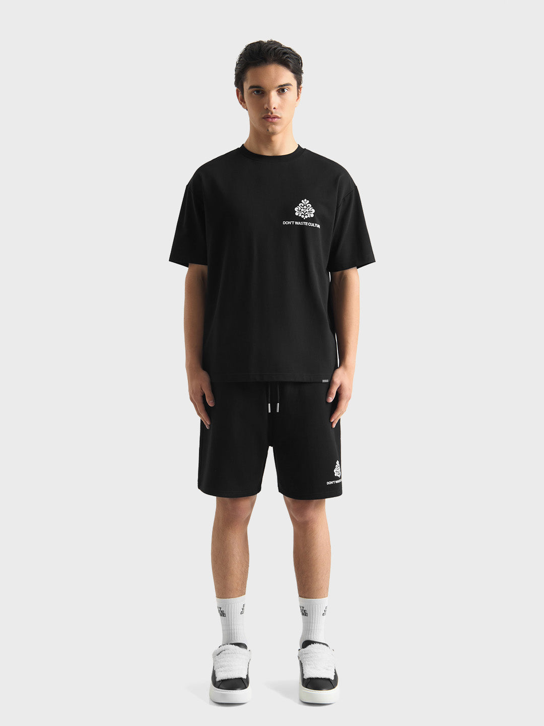 Don't Waste Culture Renaya Shorts Black - full outfit model