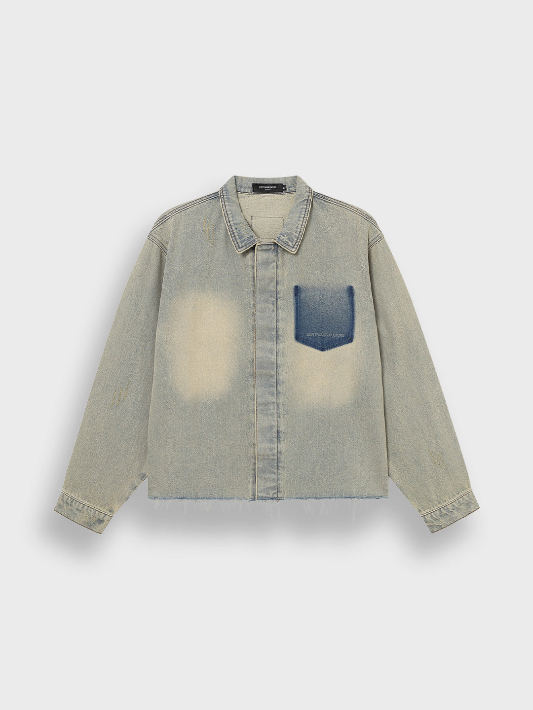 Don't Waste Culture Trenwyn Denim Overshirt Sand Pale - voorkant