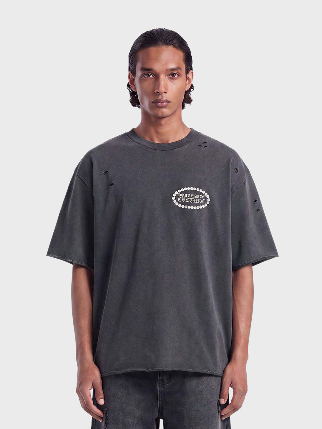 Don't Waste Culture Alune T-Shirt Washed Black – voorkant