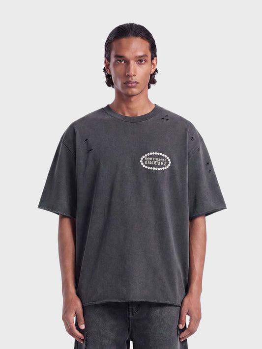 Don't Waste Culture Alune T-Shirt Washed Black – voorkant