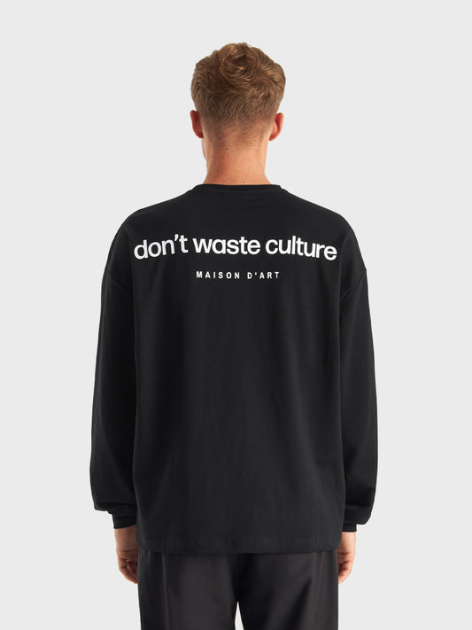 Don't Waste Culture Anderson Longsleeve T-Shirt | Black