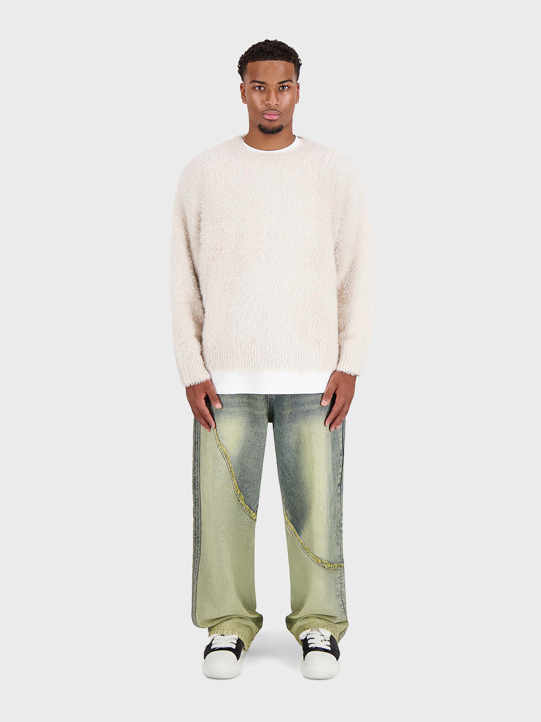 Don’t Waste Culture Emrys Knitted Sweater Beige – outfit, voorkant