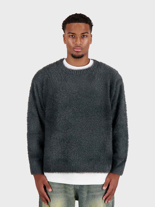 Don’t Waste Culture Emrys Knitted Sweater Dark Blue – voorkant