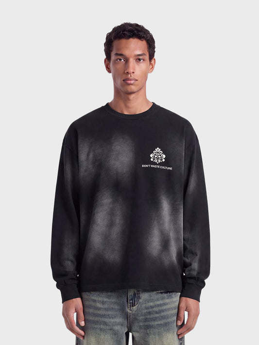 Don't Waste Culture Fade Longsleeve Black - voorkant