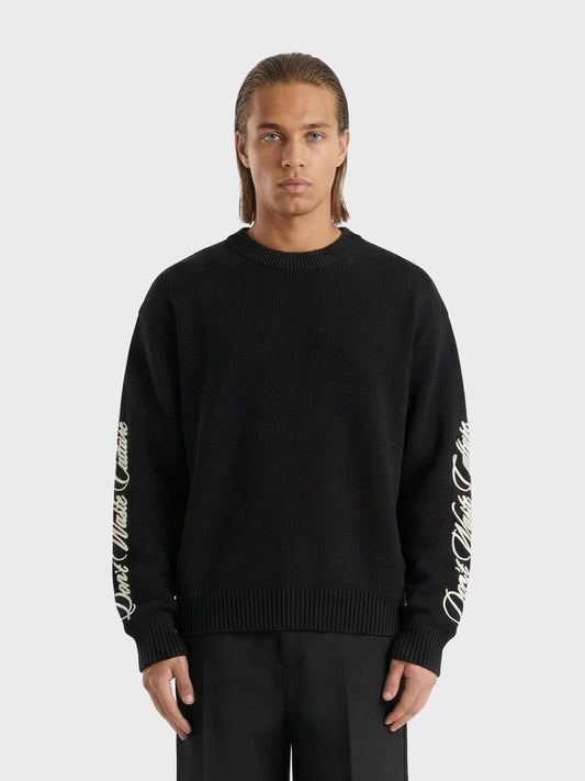 Don’t Waste Culture Ionora Knitted Sweater black model voorkant