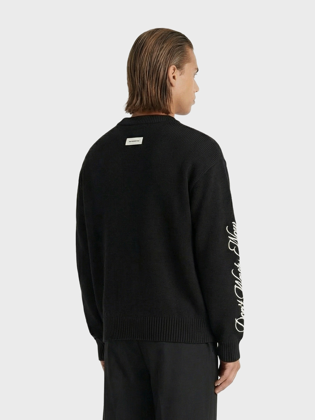Don’t Waste Culture Ionora Knitted Sweater black model achterkant