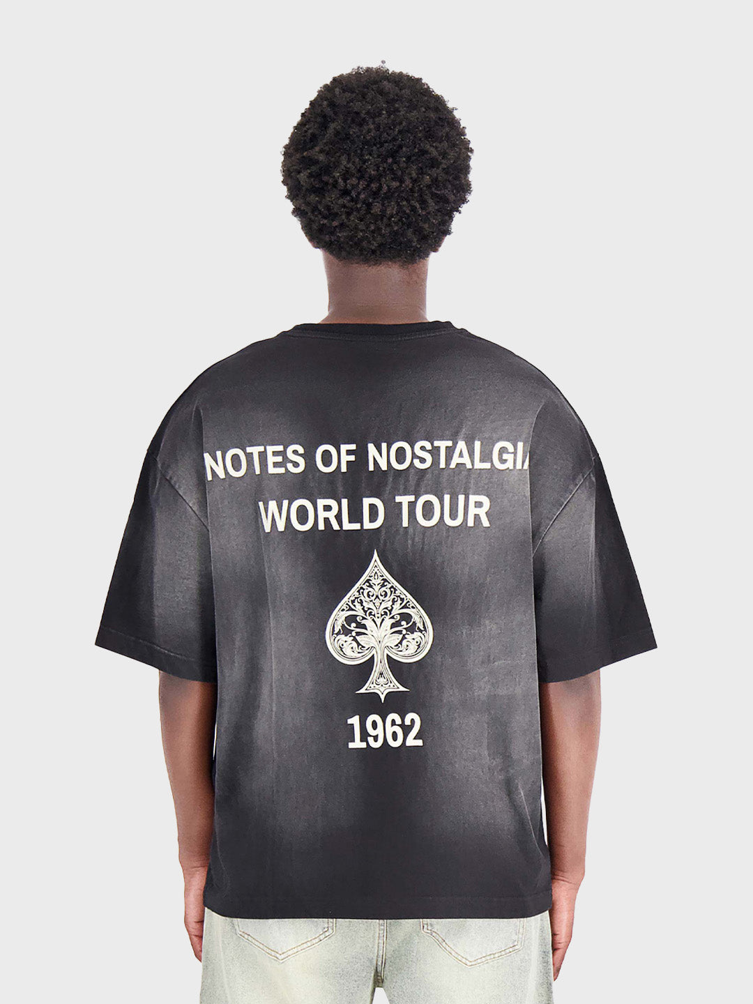 Don’t Waste Culture Islian T-Shirt Faded Black met ‘Notes of Nostalgia’ backprint