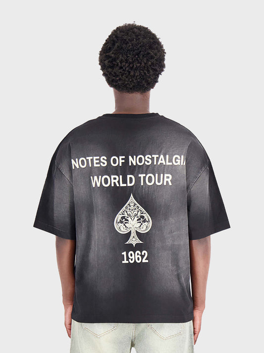 Don’t Waste Culture Islian T-Shirt Faded Black met ‘Notes of Nostalgia’ backprint