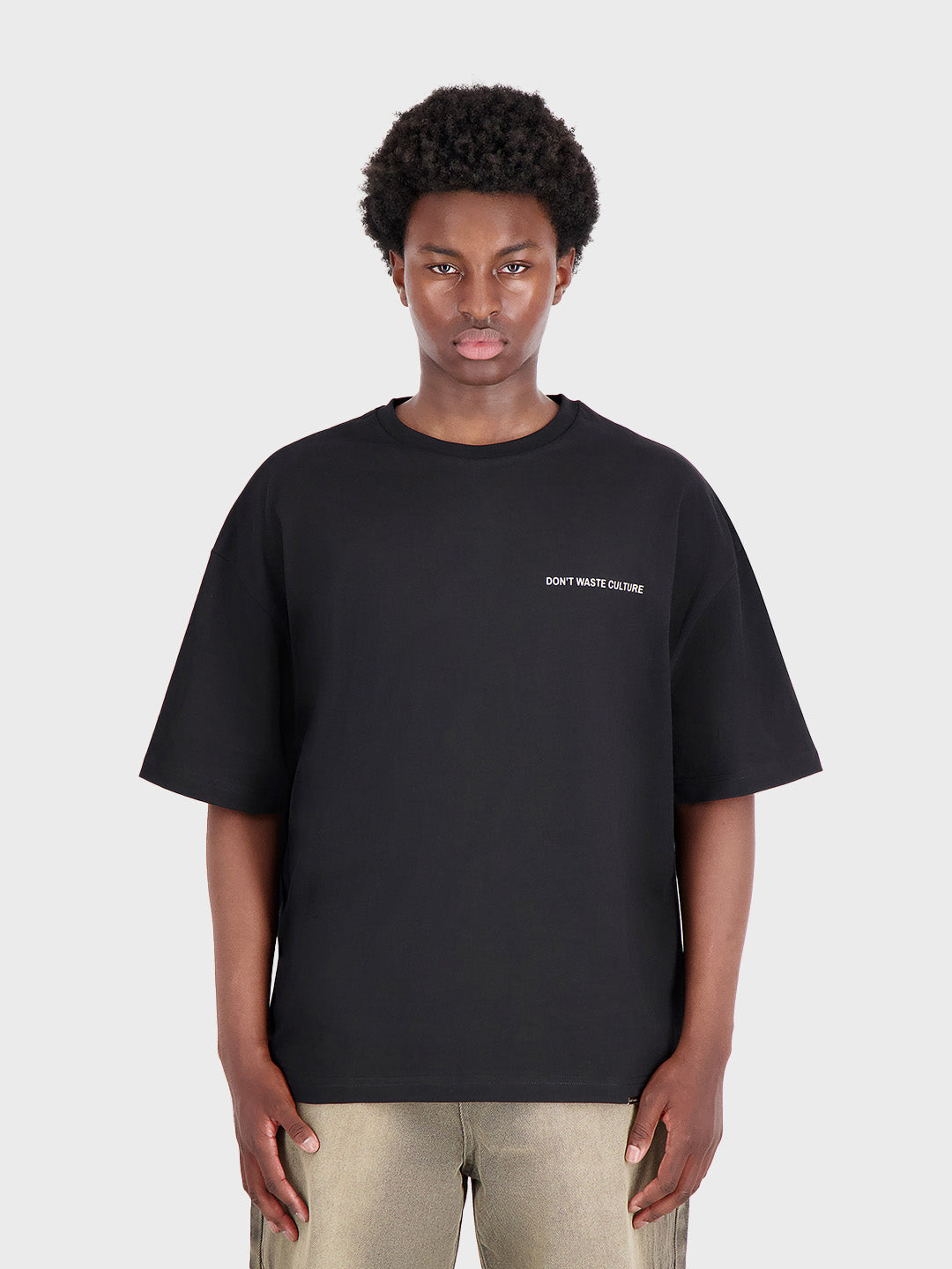 Don't Waste Culture Javari T-Shirt Black - oversized heren t-shirt