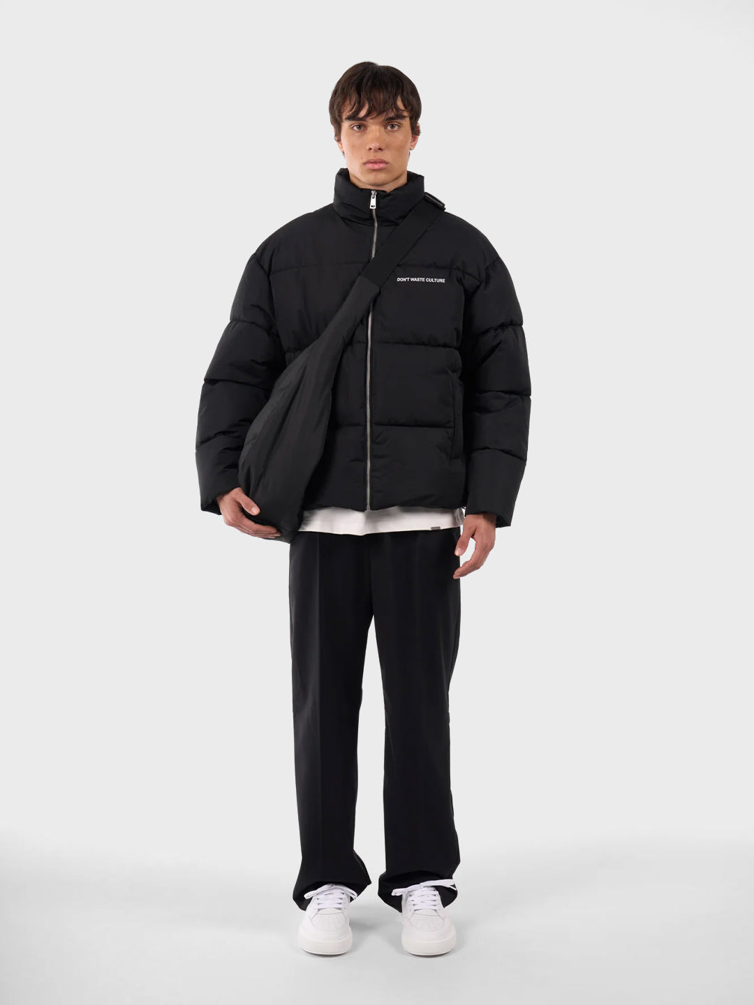 don't waste culture puffer jacket black