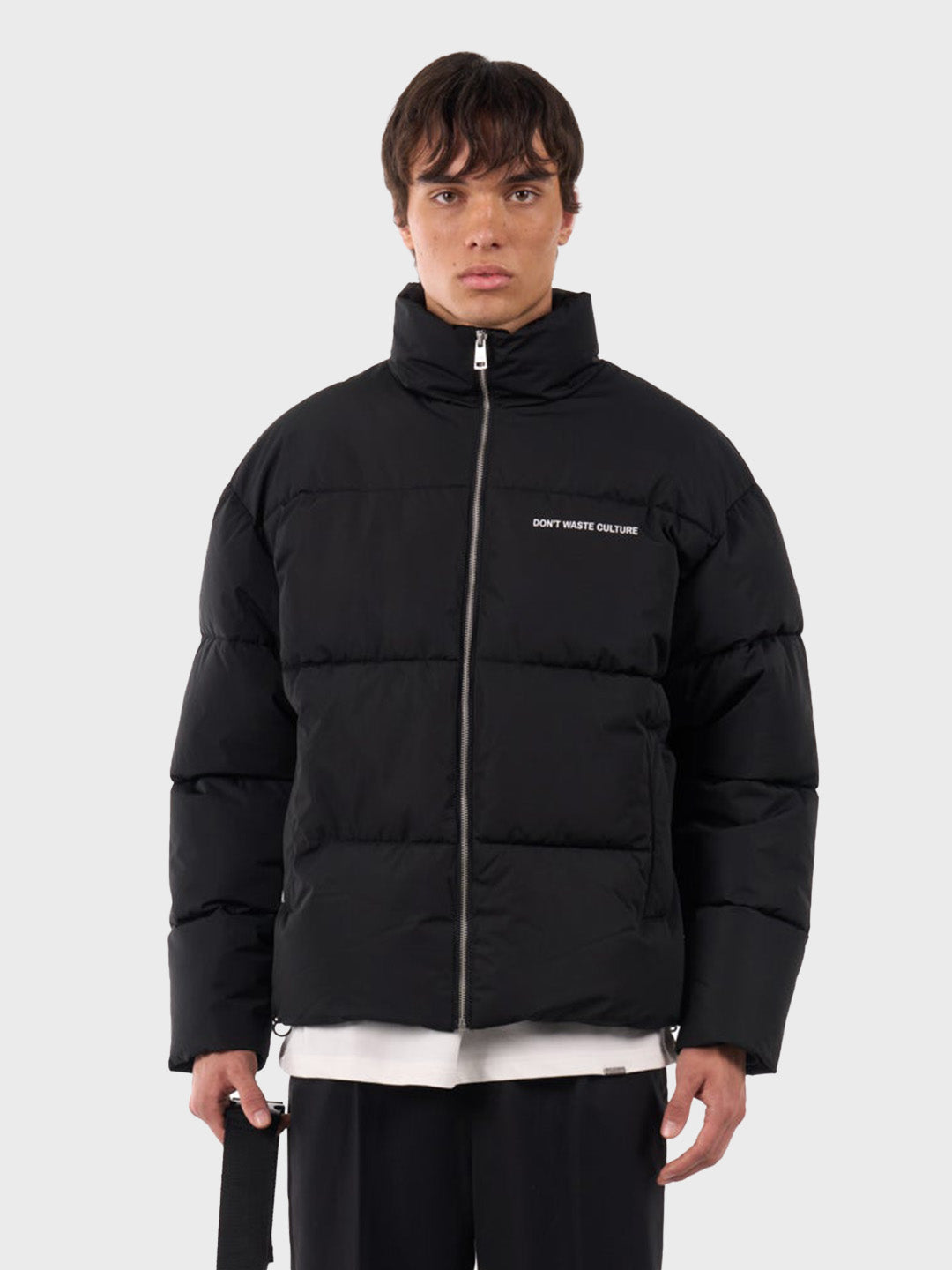 don't waste culture puffer jacket black