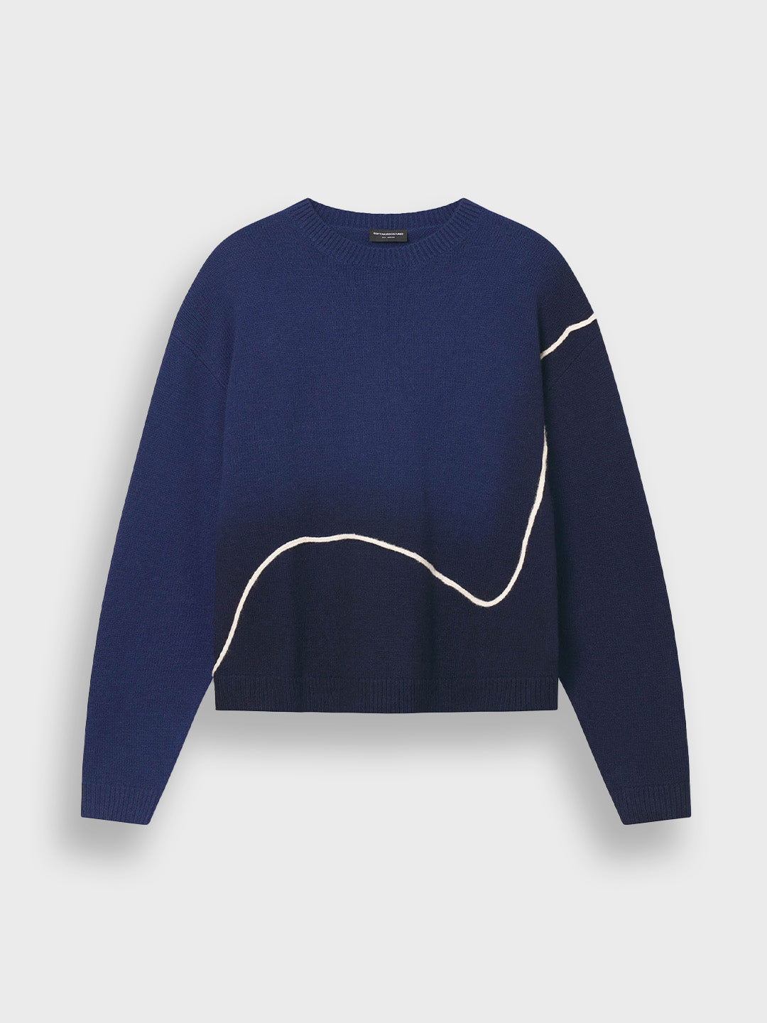 Don’t Waste Culture Leocadia Knitted Sweater Navy met contrasterend stiksel