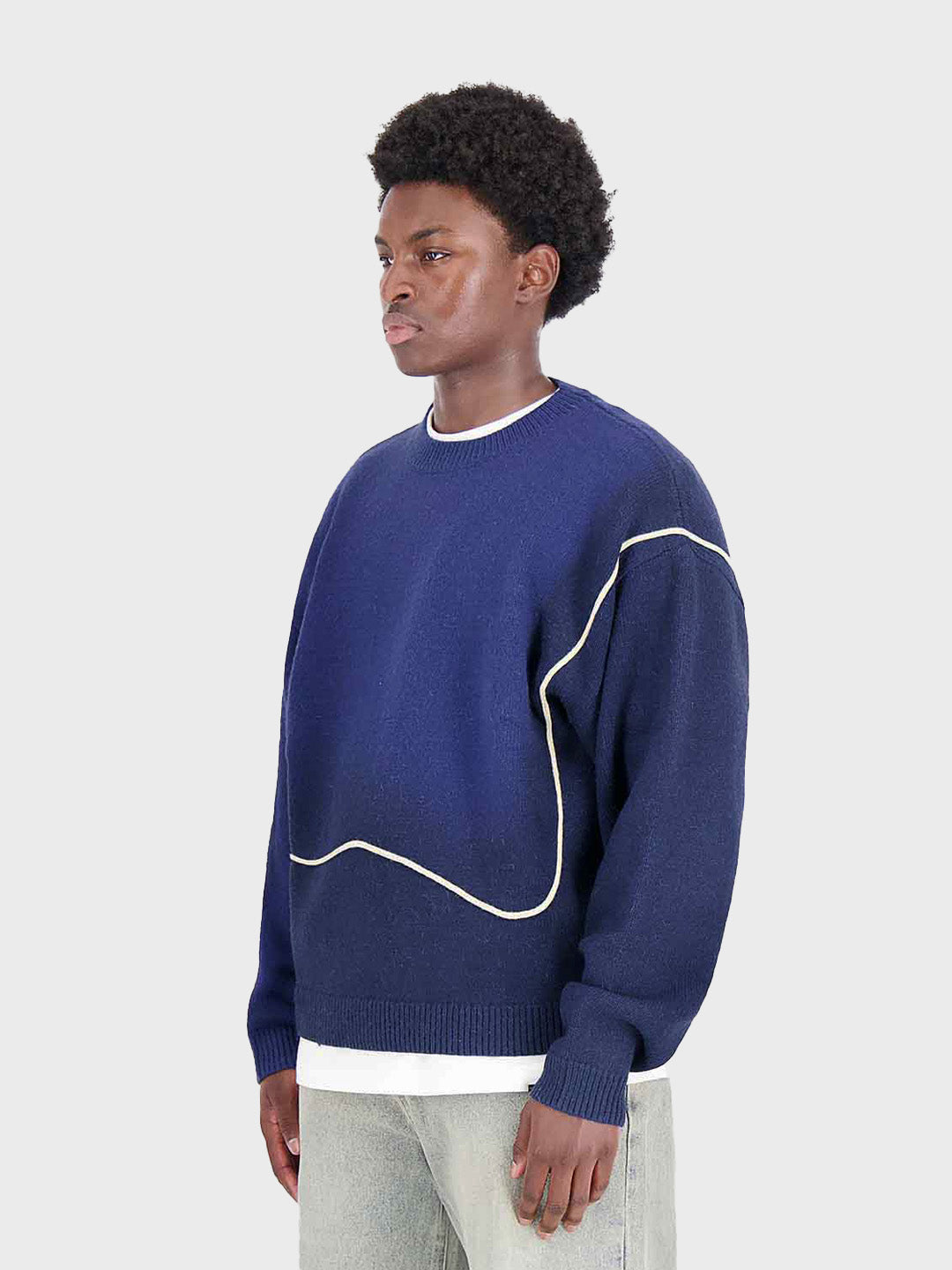 Don't Waste Culture Knitted Sweater Blue