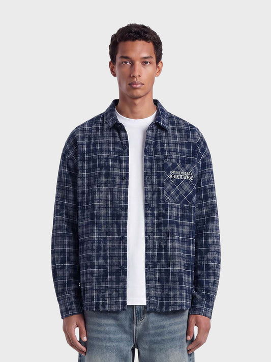 Don't Waste Culture Levi Shirt Navy - voorkant