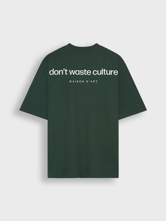 don't waste culture oversized t-shirt green