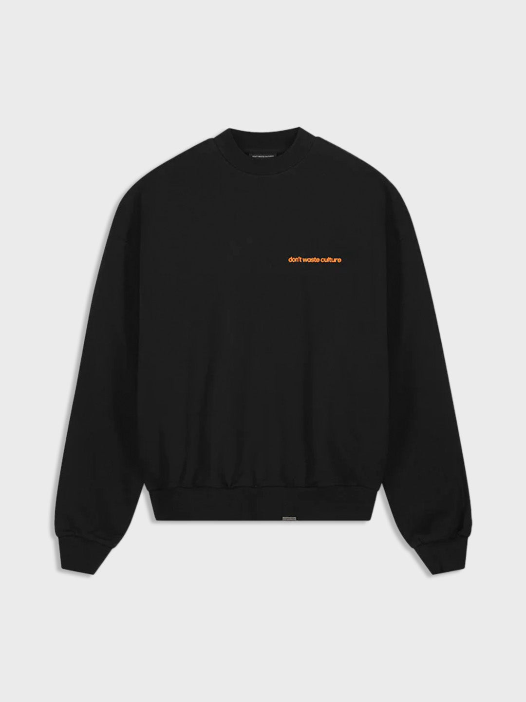 don't waste culture oversized crewneck sweater black
