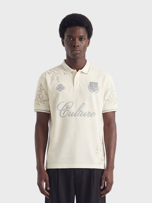 Don't Waste Culture Momohana Football T-Shirt Cream - model voorkant