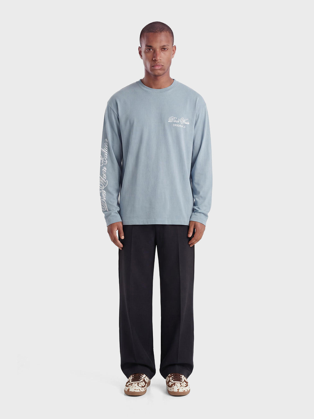 Don't Waste Culture Ori Longsleeve Light Blue - model full outfit
